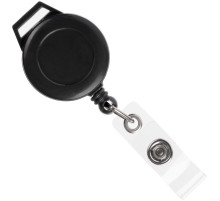 Ретрактор Attach New с ушком под ленту, черный