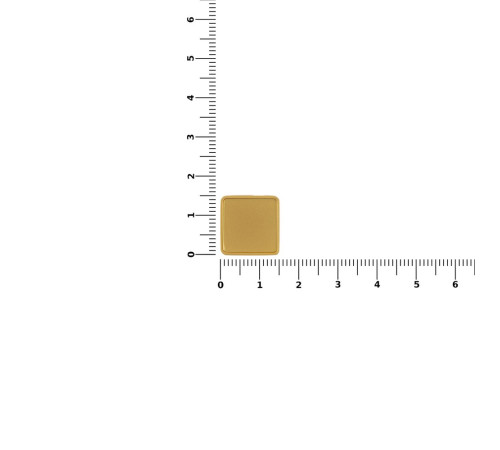 Квадратный шильдик на резинку Epoxi, матовый золотистый