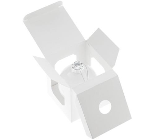 Елочный шар Finery Gloss, 8 см, глянцевый белый