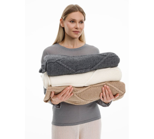 Плед Curve Verve, серый меланж (маренго)