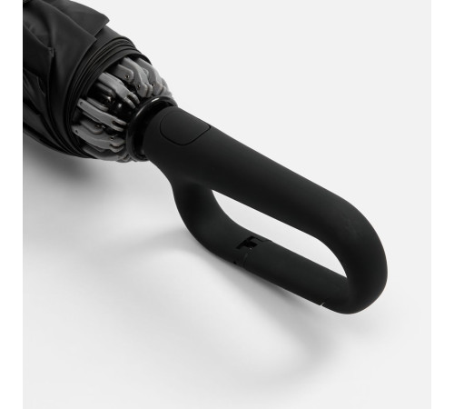 Зонт обратного сложения с ручкой-карабином Foldberry, черный