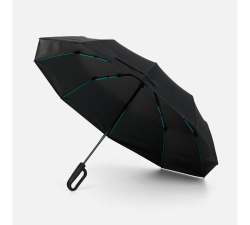 Зонт складной Skymate с УФ-защитой и ручкой-карабином, черный