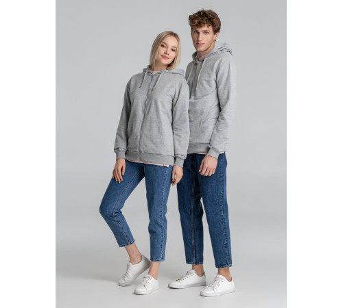 Толстовка на молнии с капюшоном Unit Siverga, серый меланж