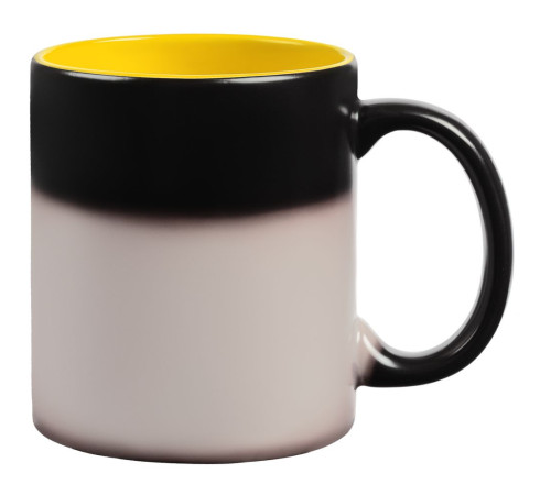 Кружка-хамелеон On Display, матовая, черная с желтым
