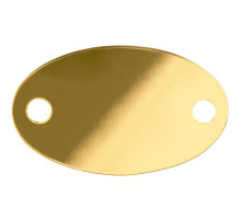 Шильдик металлический Alfa Oval, золотистый глянцевый