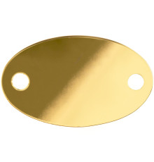 Шильдик металлический Alfa Oval, золотистый глянцевый