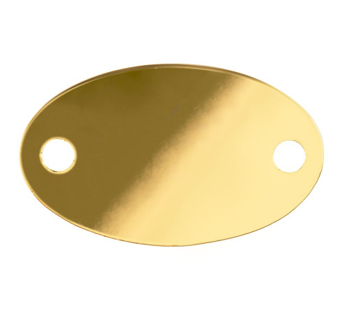 Шильдик металлический Alfa Oval, золотистый глянцевый
