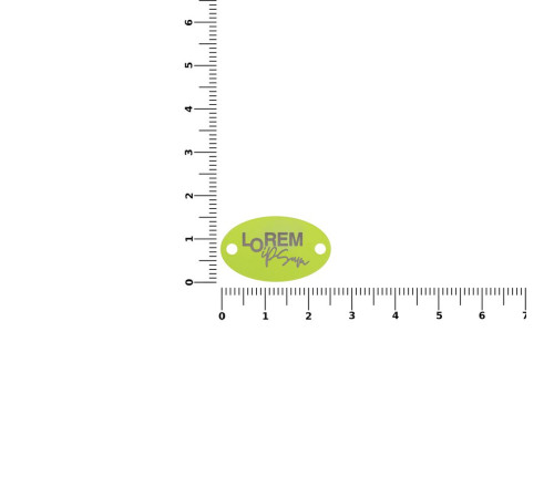 Шильдик металлический Alfa Oval, желтый неон