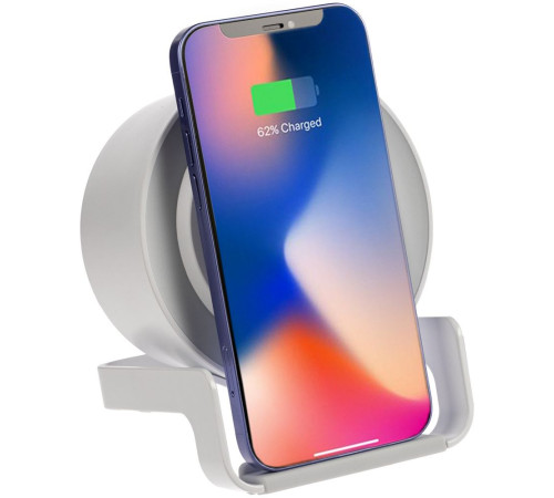 Лампа с колонкой и беспроводной зарядкой moonLight, белая