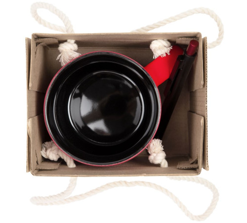 Набор Color Block: кружка и ручка, красный с черным