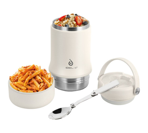 Термос для еды Tabenodo, белый (молочный)