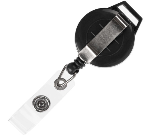 Ретрактор Attach New с ушком под ленту, черный