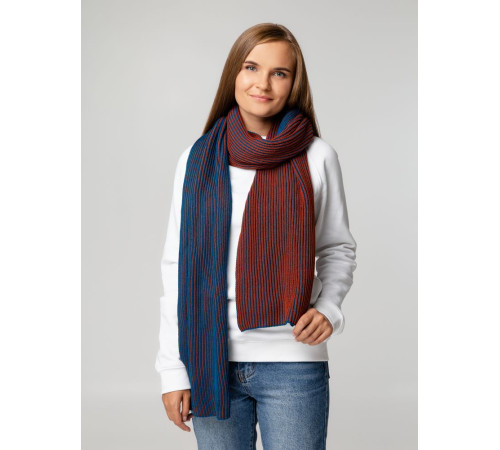 Шарф Nobilis, бирюзовый с терракотовым