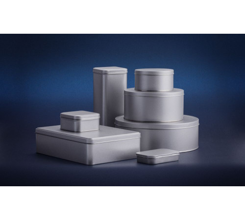 Коробка Pragmax S, круглая, серебристая