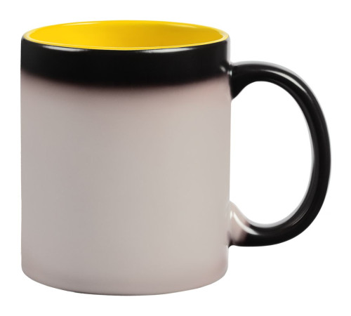 Кружка-хамелеон On Display, матовая, черная с желтым