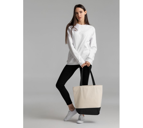 Сумка для покупок на молнии Shopaholic Zip, неокрашенная с черным