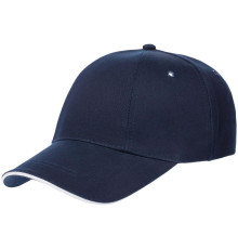 Бейсболка Canopy, темно-синяя с белым кантом