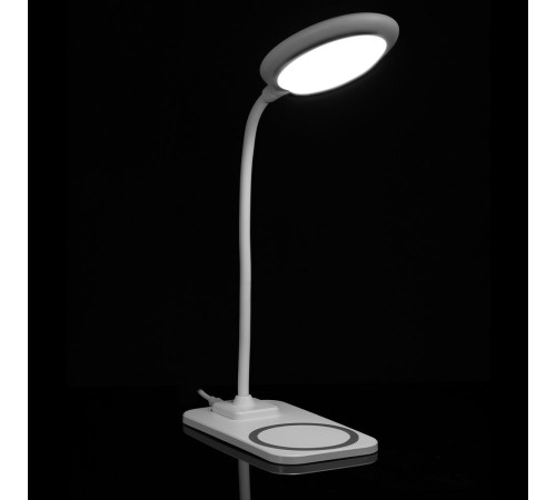 Настольная лампа с беспроводной зарядкой Modicum, белая