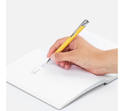 Ручка шариковая Keskus Soft Touch, желтая