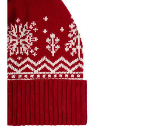 Шапка Elnik, красная с молочно-белым