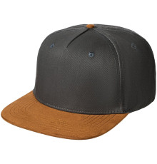 Бейсболка Foreside с прямым козырьком, серая с коричневым