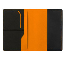 Обложка для паспорта Multimo, черная с оранжевым
