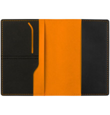 Обложка для паспорта Multimo, черная с оранжевым