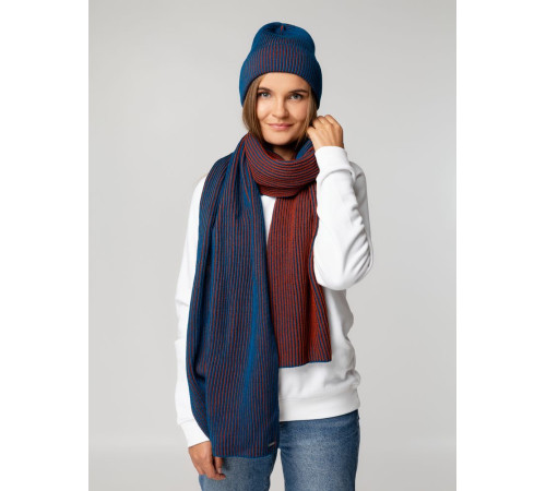 Шарф Nobilis, бирюзовый с терракотовым