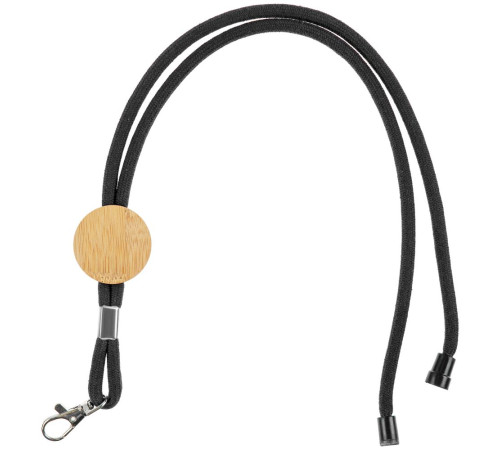 Шнурок для бейджа Tube Wood, черный