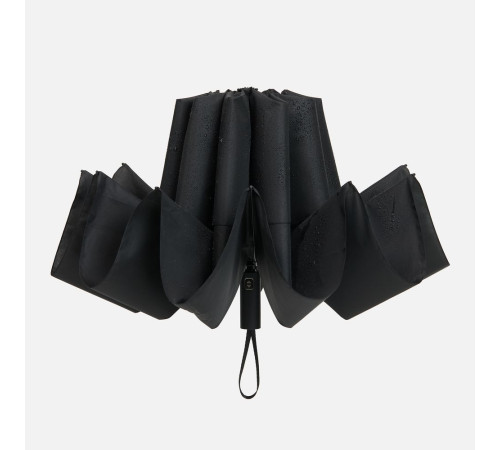 Зонт обратного сложения twoGether с двойным куполом, черный