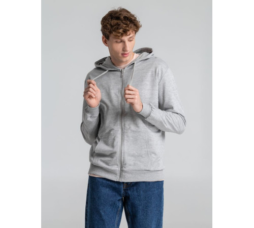 Толстовка на молнии с капюшоном Unit Siverga, серый меланж