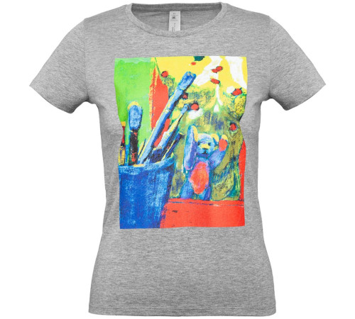 Футболка женская Artist Bear, серый меланж