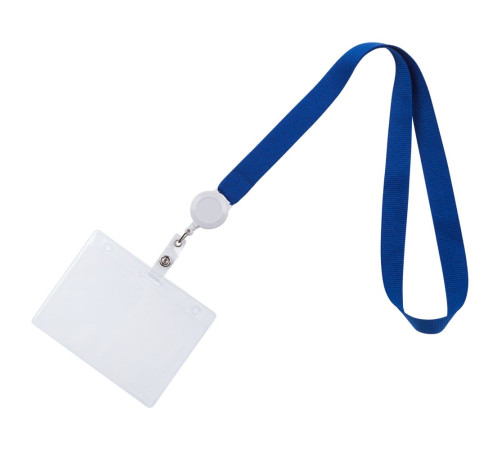 Лента для бейджа с ретрактором Retract, синяя