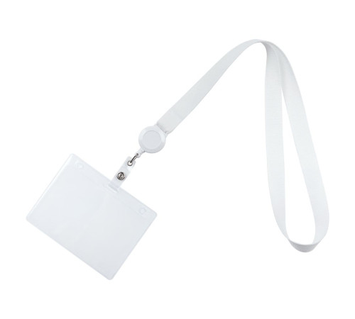 Лента для бейджа с ретрактором Retract, белая