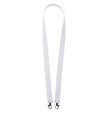 Лента для бейджа с 2 карабинами Carabine Duo, белая