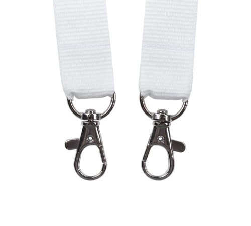 Лента для бейджа с 2 карабинами Carabine Duo, белая