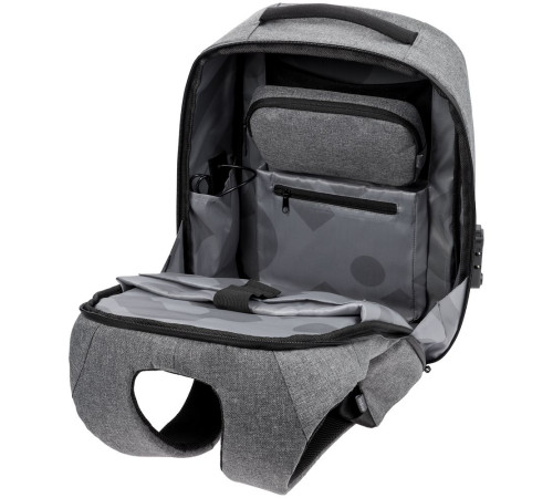 Рюкзак с потайным карманом inGreed, серый
