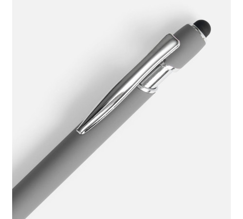 Ручка шариковая Pointer Soft Touch со стилусом, серая