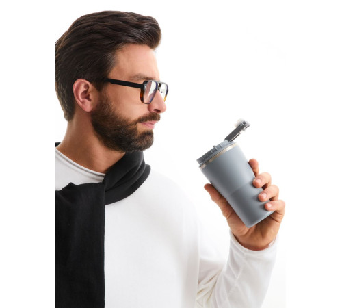 Термостакан Sapporo без логотипа, серый