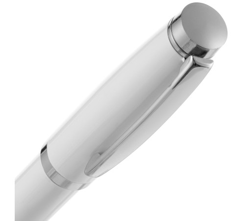 Ручка шариковая Letra Chrome, глянцевая, белая