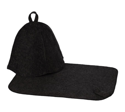 Набор для бани Heat Off с ковриком, черный