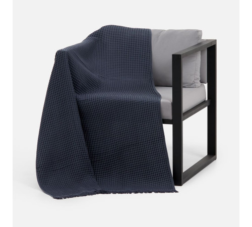 Плед вафельный Elenglect, темно-серый