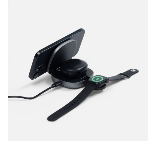 Складная станция беспроводной зарядки flowPad, серая