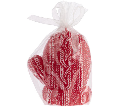 Свеча Kniteam, варежка, красная