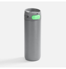 Термостакан X1 с цветной кнопкой, серый с зеленым