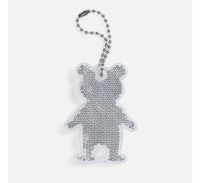 Пешеходный светоотражатель с цепочкой «Мишка», белый