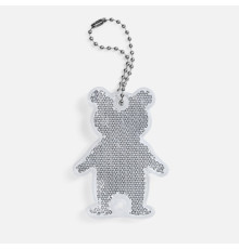 Пешеходный светоотражатель с цепочкой «Мишка», белый