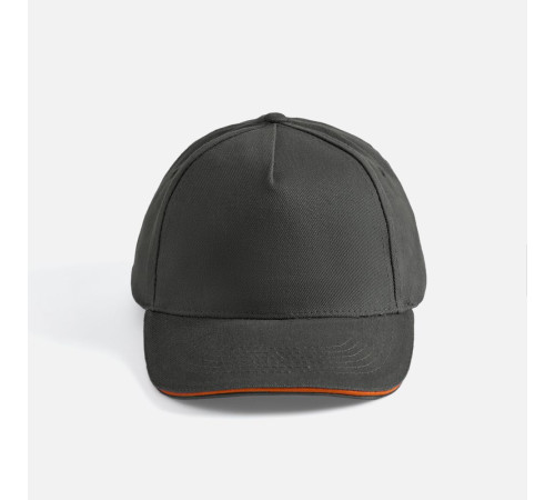 Бейсболка Long Beach, серая с оранжевым