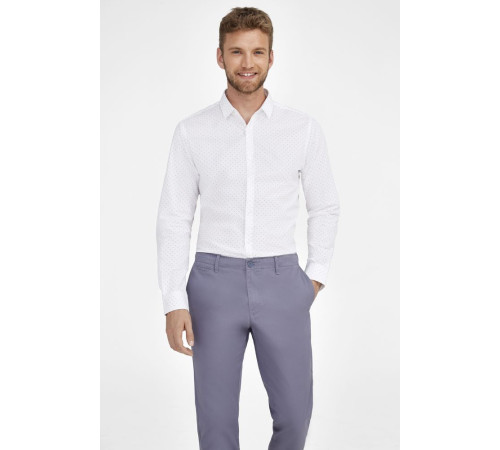 Рубашка мужская Becker Men, бордовая с белым