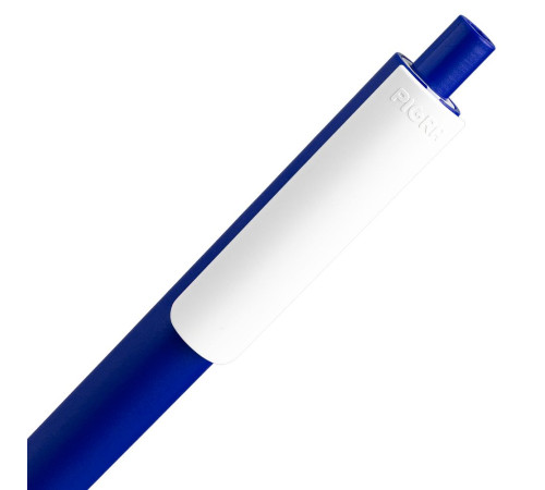 Ручка шариковая Pigra P03 Mat, темно-синяя с белым
